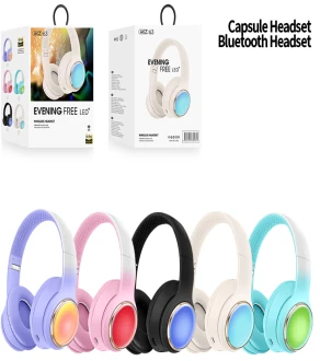 AKZ-63 Gradient Color without Cat Ears (Bluetooth + TF Card Playback + Glowing Cat Ear Cover), No Audio Cable Included