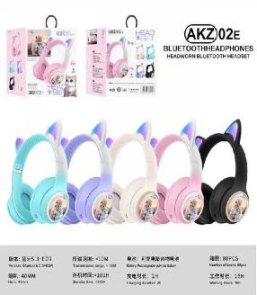 AKZ-02E anjing<br/>Ada telinga kucing yang berubah warna<br/>(Bluetooth + Radio Kad + Lampu Telinga Kucing) <br/>Tiada kabel audio yang diperlukan