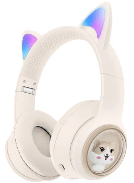 AKZ-01 Solid Color with Cat Ears (Bluetooth + TF Card Playback + Glowing Cat Ear Cover), No Audio Cable Included