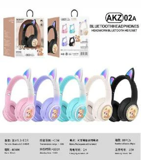 กวาง AKZ-02A<br/>มีหูแมวสีไล่ระดับสี<br/>(บลูทูธ + วิทยุ + ไฟสายคล้องหูแมว) <br/>ไม่มีสายสัญญาณเสียง