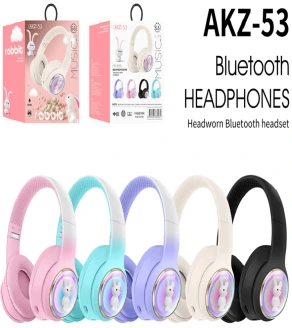 AKZ - 53 AKZ - 53 AKZ - 53<br/>Tidak ada warna gradasi telinga kucing<br/>(Bluetooth + radio kartu + penutup telinga kucing dengan lampu) (Bluetooth + radio kartu + penutup telinga kucing dengan lampu) <br/>Tidak ada kabel audio