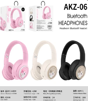 AKZ-06 Solid Color without Cat Ears (Bluetooth + TF Card Playback), No Audio Cable Included