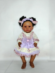 18-inch bent leg reborn doll (African style)