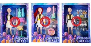 1:1 11.5-inch 12-joint full-body luminous musical witch girl group dolls equipped with guitars, musical instruments and drum sets