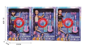 1:1 11.5-inch 12-joint full-body witch girl group dolls equipped with guitars and musical instrument sets