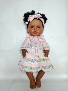 18-inch bent leg reborn doll (African style)