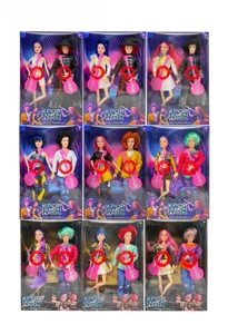 3rd generation K-POP luminous musical witch dolls, 11.5-inch 12-joint full-body witch girl group and boy group mixed packing of 2 figures with guitars