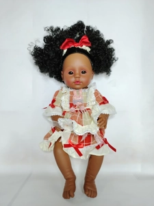 18-inch bent leg reborn doll (African style)