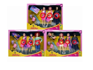 11.5-inch 12-joint luminous musical witch dolls, mixed packing of 3 witch girl and boy group figures with guitars, cameras, music sets and cards