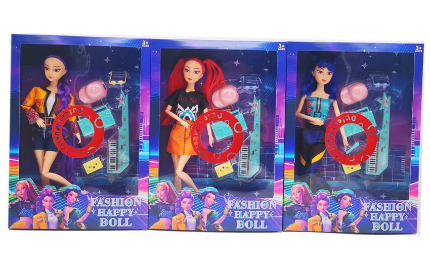 1:1 11.5-inch 12-joint full-body luminous musical witch girl group dolls equipped with guitars and musical instrument sets