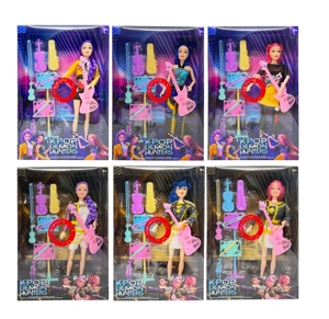 3rd generation K-POP luminous musical witch dolls, 11.5-inch 12-joint full-body witch girl group dolls equipped with guitars and musical instrument sets