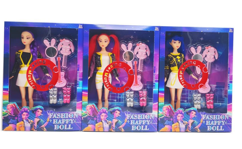 1:1 11.5-inch full-body luminous musical witch girl group dolls equipped with comb, mirror and shoe sets