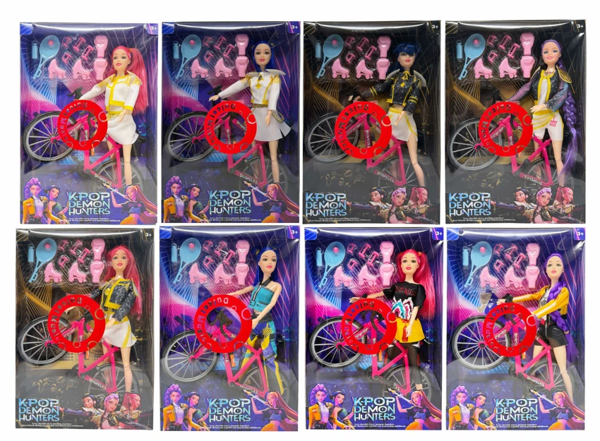 3rd generation K-POP luminous musical witch dolls, 11.5-inch 12-joint full-body witch girl group dolls equipped with roller skates, badminton sets and racing cars