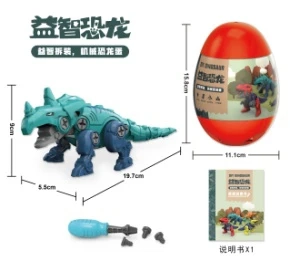 Permen teka-teki DIY, pembongkaran dan perakitan telur dinosaurus, pemutar sekrup, alat perakitan, unicorn, massal.