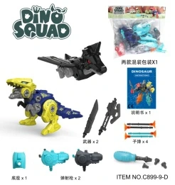 2pcs Header Card Pack with Ejector: 5-in-1 Combined Deformation Dinosaur Egg Screw Assembly Set with Ejector
