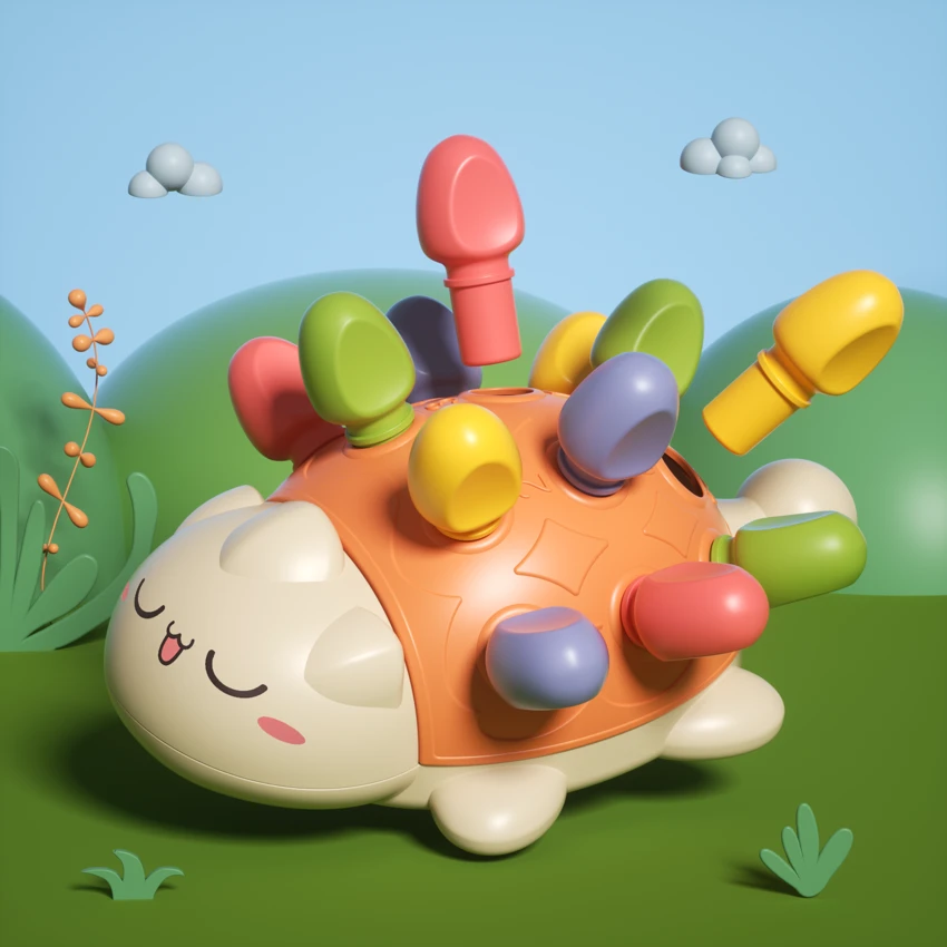 Cute Hedgehog Building Block Toy For Fine Motor Skill Training
