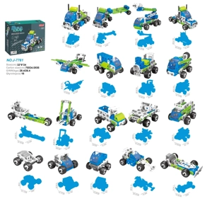 Pull-back Style Self-assembly Educational Building Blocks (175pcs) 18-in-1
