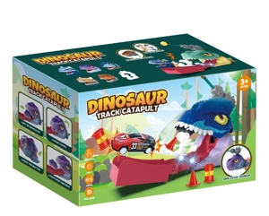 Menelan Ejection Orbit Dinosaur Efek Lampu dan Suara + 3 Digit Jari Dinosaur Rally Car + 6 Mobil Tangan Acak