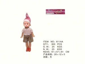 11-inch mixed painted eye dolls with hat