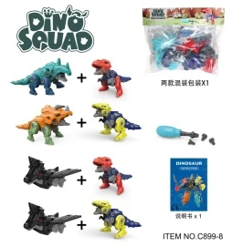 2pcs Header Card Pack: 5-in-1 Combined Deformation DIY Dinosaur Egg Screw Assembly Tool Set