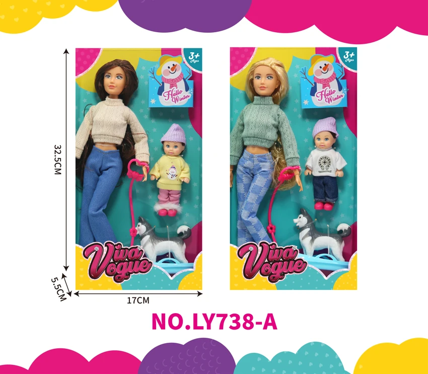 11.5-inch Barbie & 4.5-inch Kelly Winter Outfit Set Series