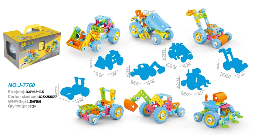 Blok-blok teka-teki yang dipasang sendiri (118pcs)<br/>6in1