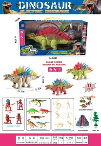 Set Dinosaur merangkak elektrik (Lampu mensimulasikan bunyi dinosaur merangkak elektrik)