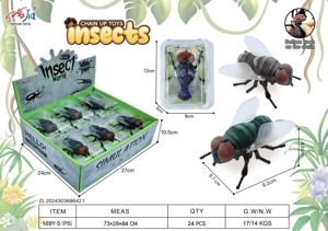 12pcs Wind-up Fly (Spray Paint)