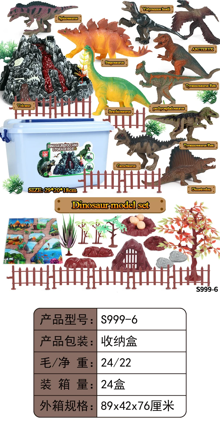 Set model gunung berapi dinosaur