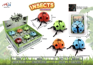 12 paket.        Rantai atas Clockworm Ladybugs