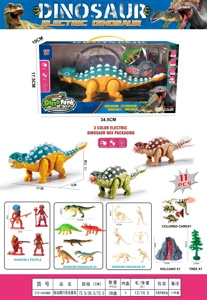 Set Dinosaur merangkak elektrik (Lampu mensimulasikan bunyi dinosaur merangkak elektrik)