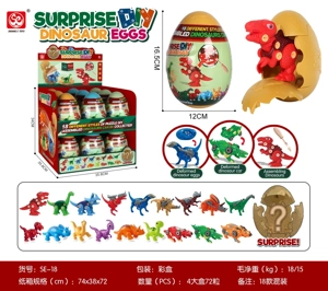 Memasang telur untuk mengubah bentuk dinosaur
