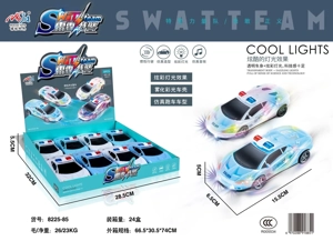 8pcs Electric Sound & Light Inertia Police Car