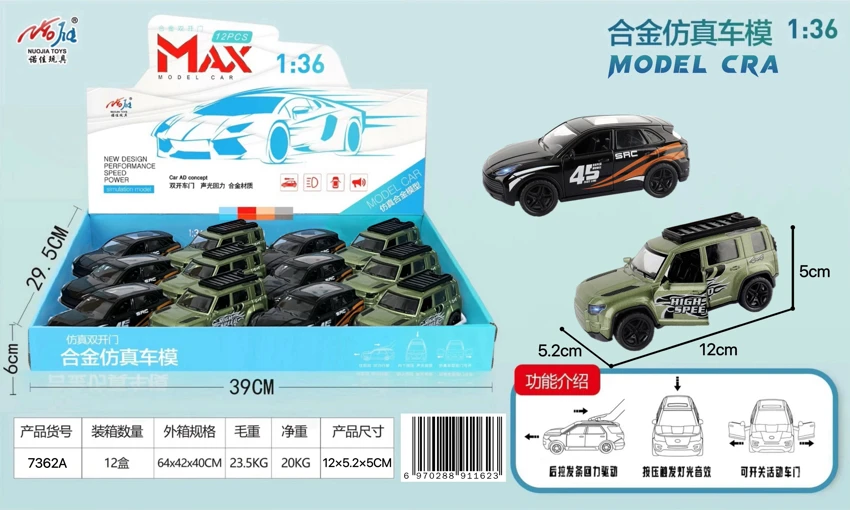 12 buah kereta 1: 36 buah kereta