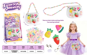DIY ทําด้วยมือถุงเครื่องประดับลูกปัด     แพทช์ผลไม้การ์ตูน