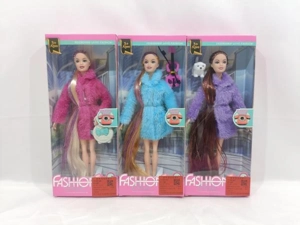 11-inch 9-joint Sweater Doll with Golden Thread Ponytail & Accessories
