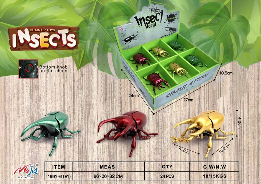 12 paket. Rantai atas Beetle Clockwork (cat warna)