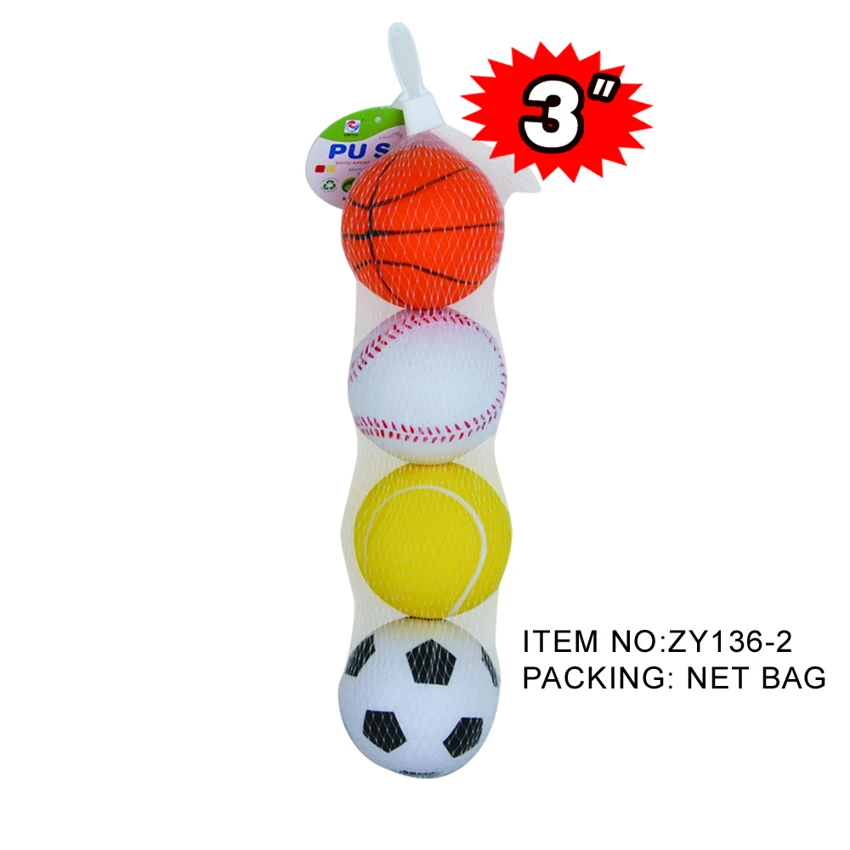 3 inci bola PU kaki / bakul / jaring / besbol 4<br/>(4 botol / beg)