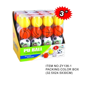 3 inci PU bola kaki / bakul / jaring / besbol empat campuran
(12 tabung PVC / kotak pameran)