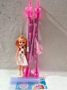 12-inch Big-Eye Girl Doll with Large Plastic Car