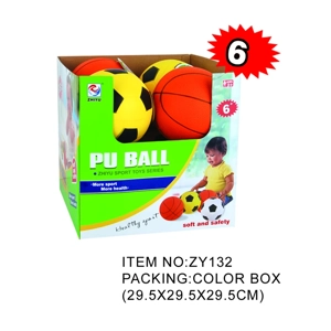 6-inch PU Ball: Soccer / Basketball (2 Styles Mixed, 8 pcs per Display Box)
