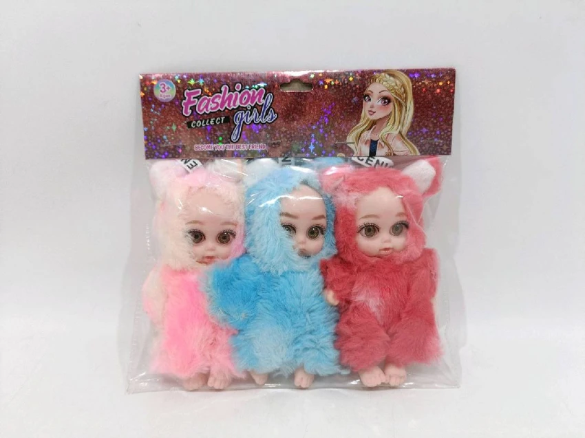5-inch Vinyl Storage Big-Eye Doll 3-Pack