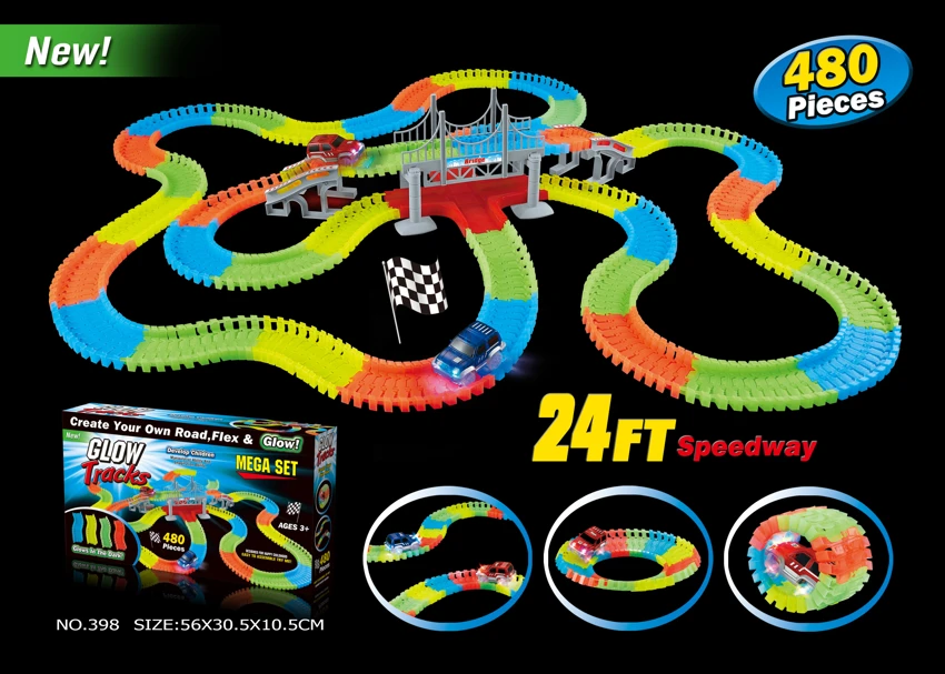 Luminous Electric Track with 2 Cars