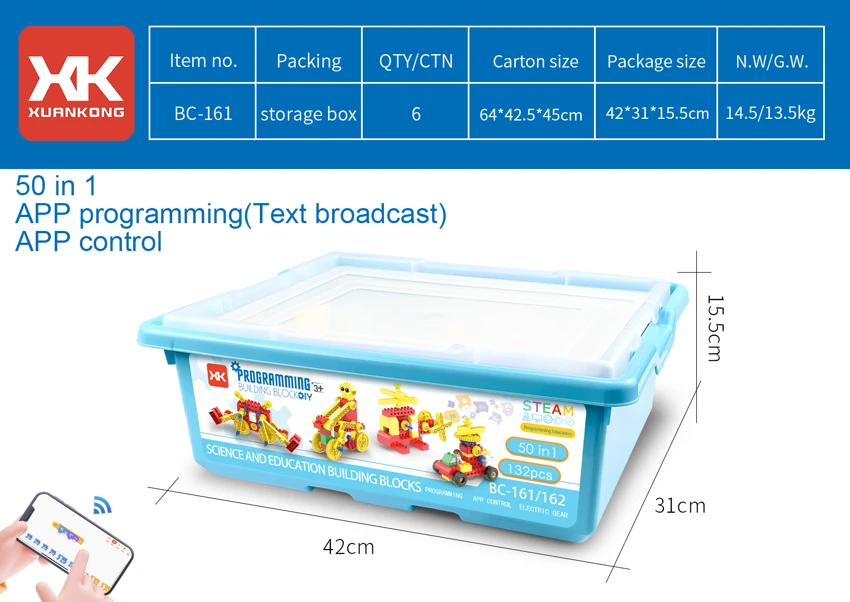 Programmable DIY Electric Gear Science Building Blocks (50-in-1)