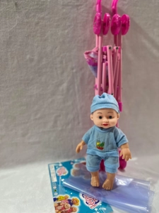 8-inch Printed-Eye Doll with Stroller