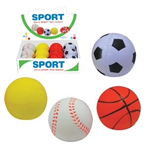 2.5-inch PU Ball: Basketball / Soccer / Baseball / Tennis (4 Styles, 12 pcs per Display Box)