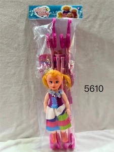 Boneka renda 10 inci dengan gerobak kecil
