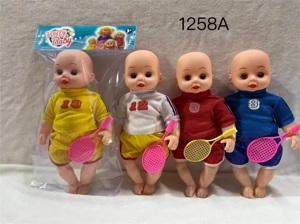 12-inch Barefoot Boy Doll with Tennis Racket