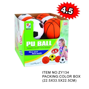 4.5-inch PU Ball: Soccer / Basketball (2 Styles Mixed, 12 pcs per Display Box)