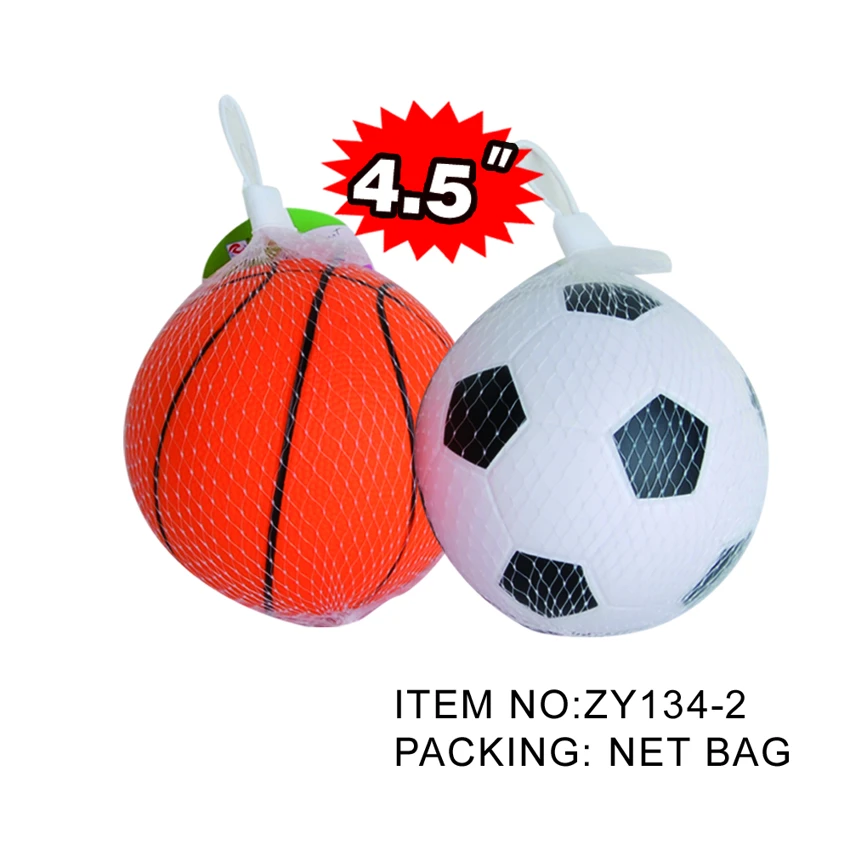 4.5-inch PU Ball: Soccer / Basketball (2 Styles Mixed, 1 pc per Net Bag)